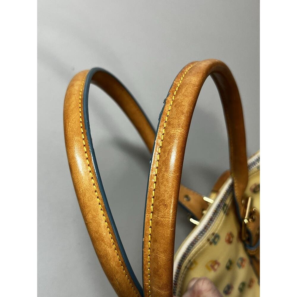 Vintage Dooney & Bourke Multicolor Signature Satchel Rainbow Monogram Print Y2K - Picture 8 of 16